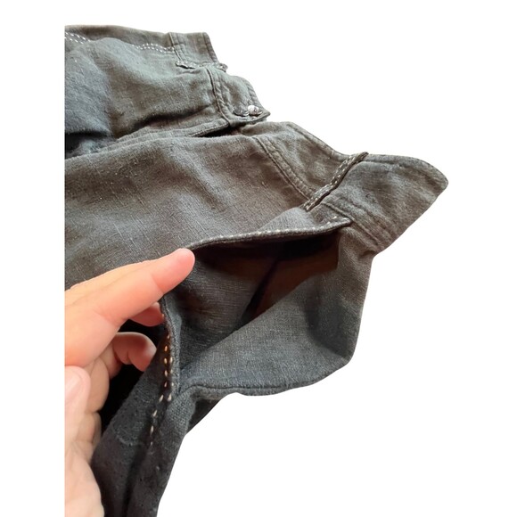 Chico's Black Pants 100 Percent Linen Wide Leg Flowy Boho Natural Comfy 1 S - Picture 12 of 16